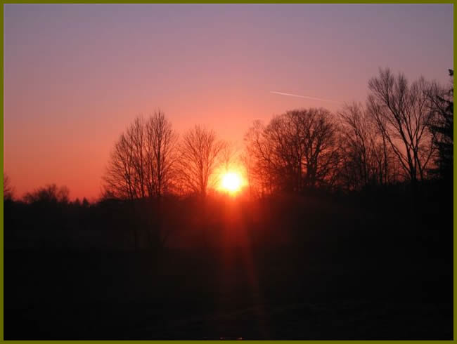 The last ray of light before sunset